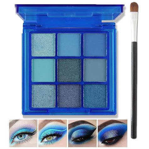 Amazon.com : 9 Colors Blue Eyeshadow Palette, Eyeshadow Palette For ...