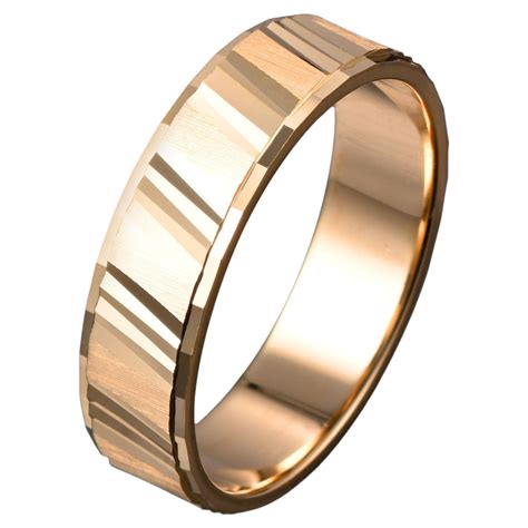 Customizable 14K Gold Mens Wedding Band, Solid Gold Ring for Men ...