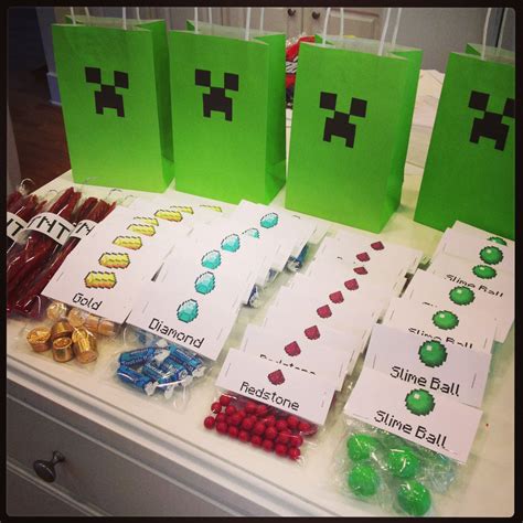 Minecraft Treat Tubes and Party Favors
