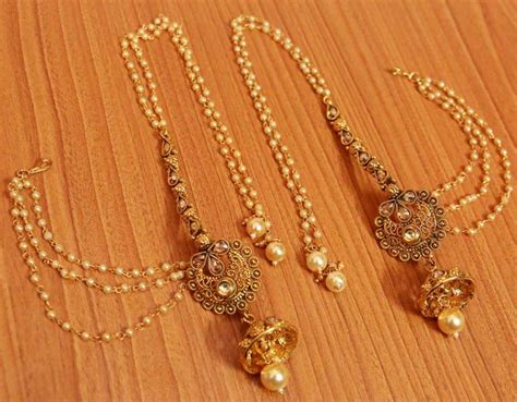 Polki Studded Gold Plated Pearl Bridal Earrings – Sanvi Jewels