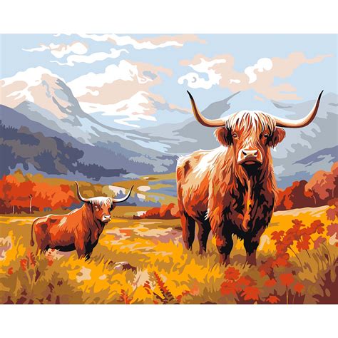 Craftoria Numeral Cattle Paint by Number Kit, Color: Multi | Michaels