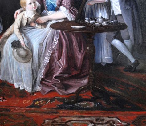 Very Large Fine 18th Century Georgian English Conversation Piece Oil ...