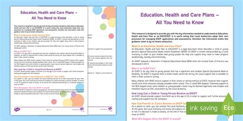 Education, Health Care Plans A Guide For Parents and Carers Adult Guidance