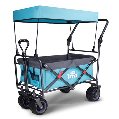 Utility Wagon With Canopy Buy Teknum Folding Wagon Cart W/ Canopy