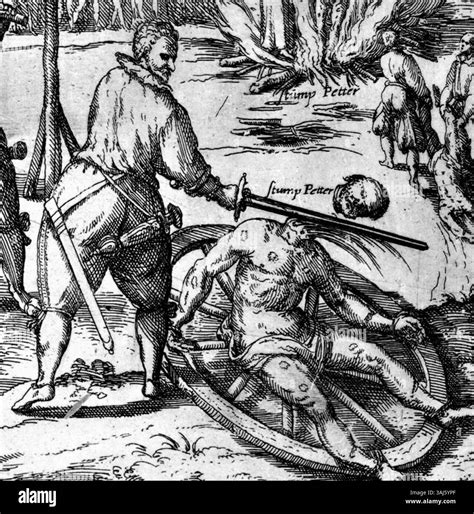 This woodcut illustrates the execution of Peter Stump in Cologne in ...