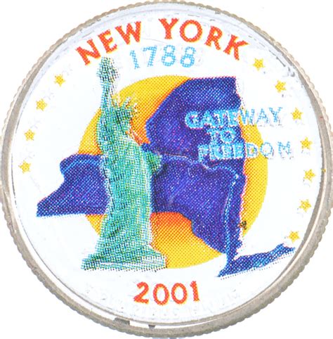 Custom - COLORIZED - 2001-P New York State Quarter - High Collectible ...