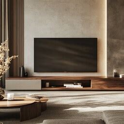 Classic Wooden Floor-Mounted TV Unit Design with 3-Compartment Storage ...