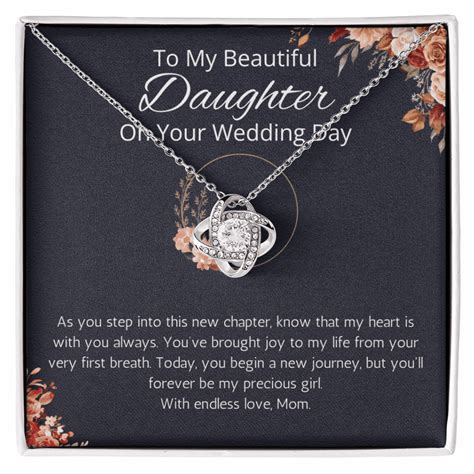 Bride Gift From Mom To Daughter On Wedding Day Love Knot Gift Necklace ...