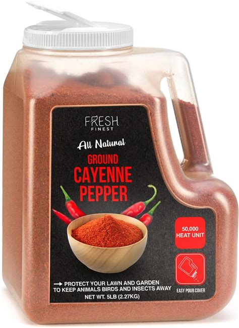 Cayenne Pepper Powder Bulk 5 LB All Natural Red Pepper Spice 50,000 SHU ...