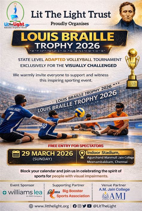 Louis Braille Trophy 2026 ?, A.M.Jain College, Chennai, 29 March 2026 ...
