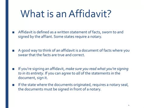 Creating Bulletproof Affidavits | PPTX | Legal Services Industry | Industries