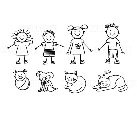 Stick People Svg Stick Figure Family Svg Clipart Bundle - Etsy Canada