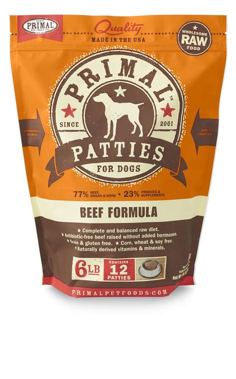 Primal Raw Frozen Canine Patties - Pawtopia: Your Pet's Nutritionist
