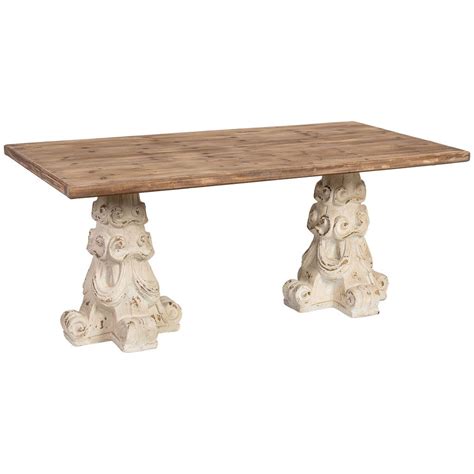 Table basse en bois brun et blanc et magnésium 180 x 95 x 78 cm (h ...