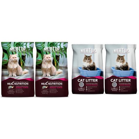Meat Up Adult Cat Food, 7 Kg & Clumping Lavender Fragrance Cat Litter ...