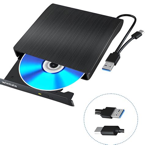 wintale External Blu Ray Drive, Portable 3D Bluray External DVD Drive ...