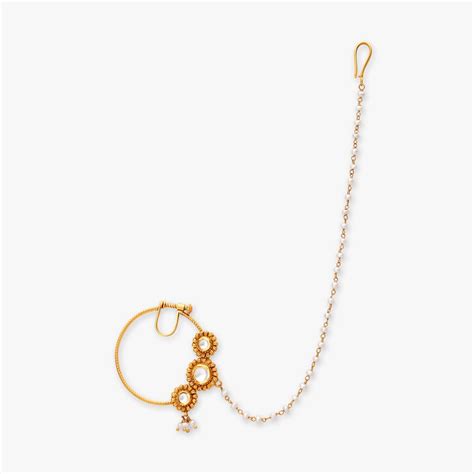 Charming glass kundan Nose Pin