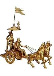 Buy Vedic Art and Craft Brass Mahabharat/Geeta Arjun Chariot (Rath ...