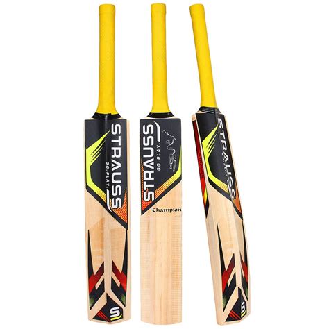 Strauss Cricket Bat | Edition: Champion | Kashmir Willow | Size: 4 | T ...