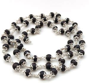 Elanora Jewels Certified Natural Karungali Mala for Men & Women Silver ...