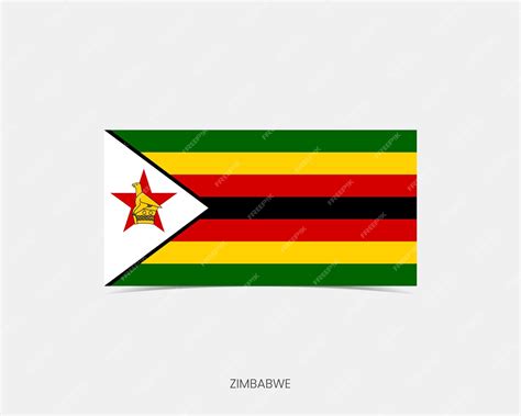 Premium Vector | Zimbabwe rectangle flag icon with shadow