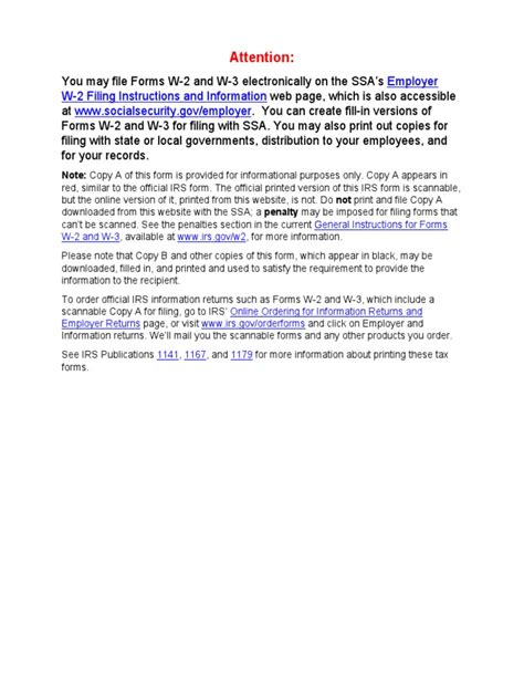 Filing Forms W-2 and W-3 Electronically and Instructions for Ordering Official Print Versions ...