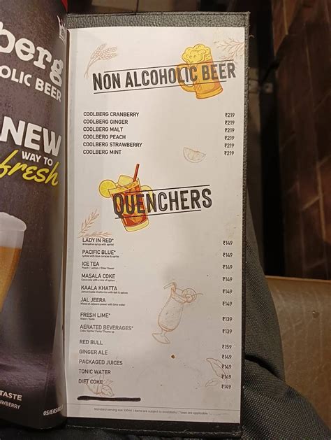 Menu at Barbeque Nation, Guwahati