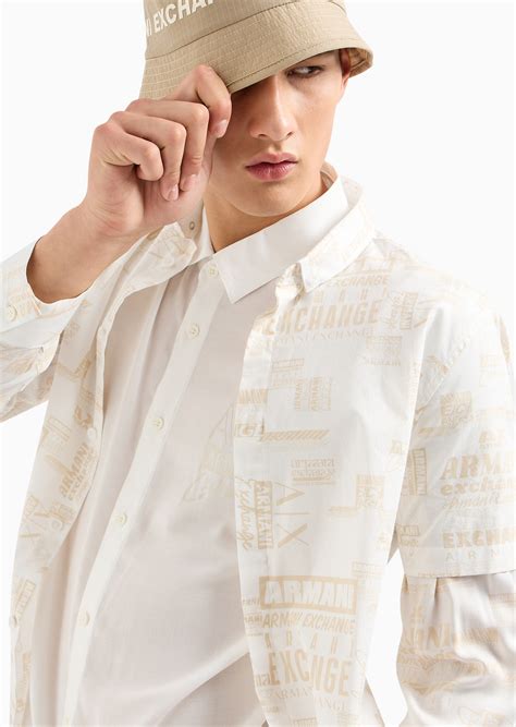 All Over Logo Collar Neck Loose Fit Shirt
