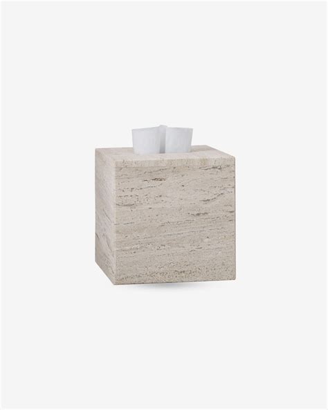 Aztec / Travertine Marble Tissue Holder – Opulin by Sources Unlimited
