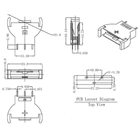 Buy CR2032 Half Round Coin Battery Holder Vertical Mount Online In ...