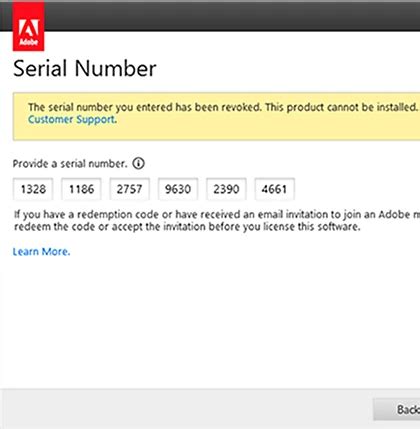 Invalid or revoked serial numbers