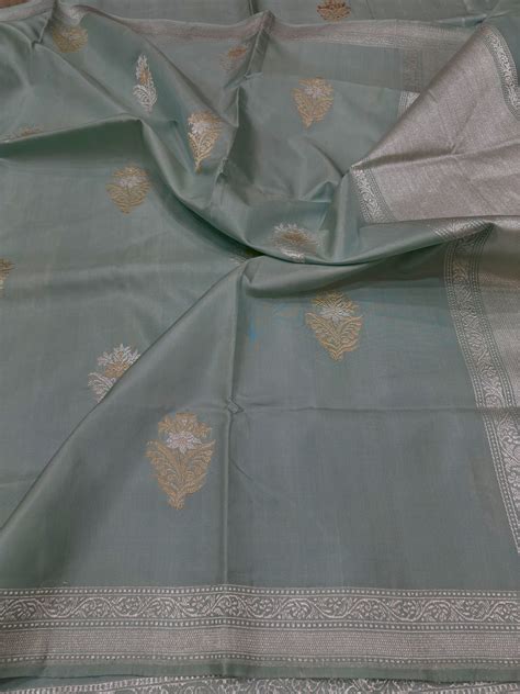 Ektara Katan Silk Banarasi Saree with Sona Rupa Buta – Heritage Banaras ...