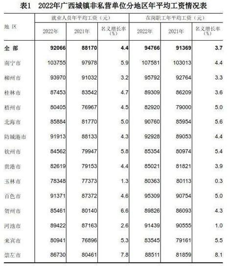 广西2022年平均工资公布！南宁103755元排名第一，第二第三是→|广西|私营单位|南宁市_新浪新闻