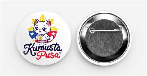 Kumusta Pusa Button by Kumusta Pusa Sticker Shop | 57 mm Round badges ...