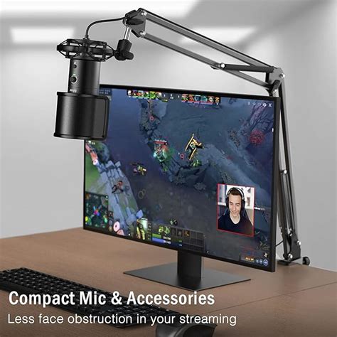 FIFINE USB Gaming Streaming Microphone Kit for PC Computer, Condenser ...