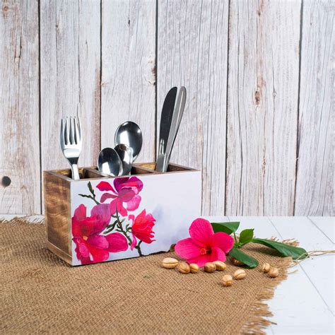 Buy Hand Painted Wooden Cutlery Holders Online | Studio Decorai