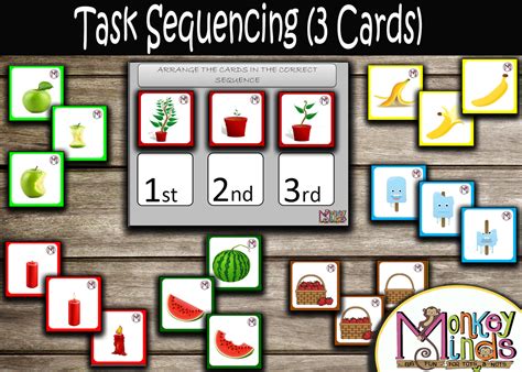 ORDER & SEQUENCE - PICTURE SEQUENCING - 3 CARDS – Monkey Minds