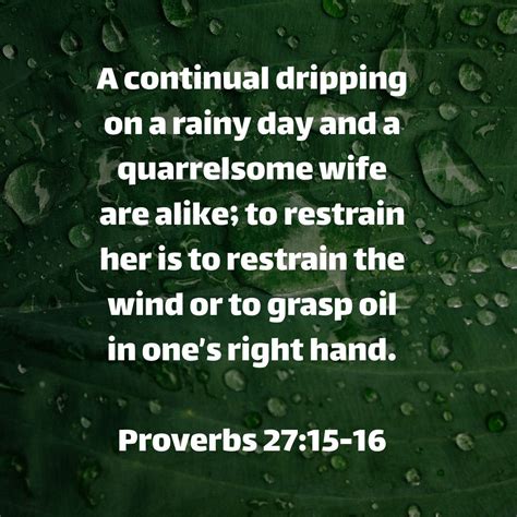 Proverbs 27:15-16 ESV