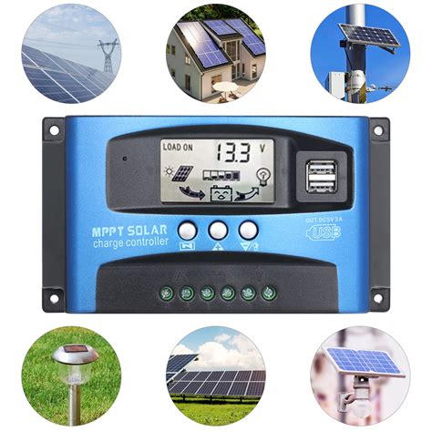 Buy Yabuy 100A MPPT Solar Controller Dual USB LCD Display Auto Solar ...