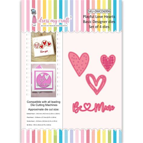 Playful Love Hearts Die - Basic Designer Dies – Dress my craft