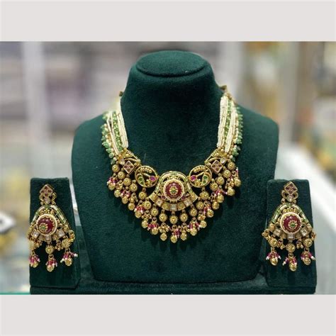 Kavita Art Heritage Pota Stone And Pearl Necklace Set – JewelEMarket