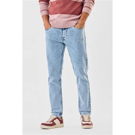 Buy Snitch Light Blue Washed Slim Fit Casual Jeans for Men Online