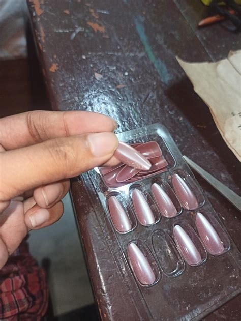 Buy Secret Lives Cats Eye Reusable Artificial stiletto shape Bluish ...