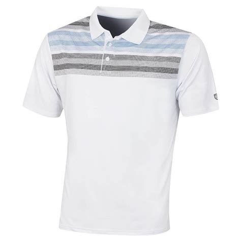 Island Green Matrix Print Mens White Golf Polo Shirt