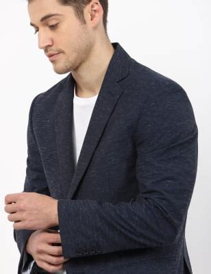 Self Design Lapel Collar Blazer