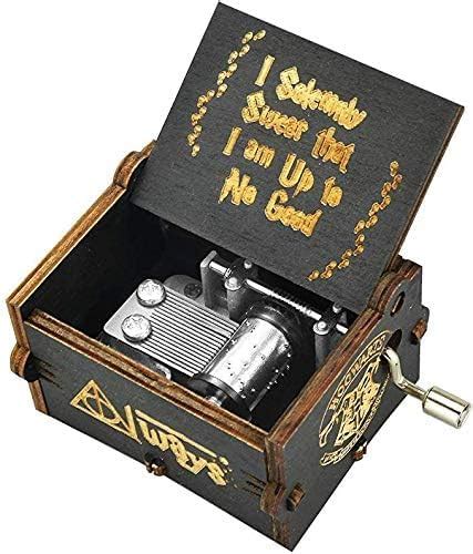 RADIONICS Harry Potter Theme Antique Curved Hard Black Wooden Music Box ...