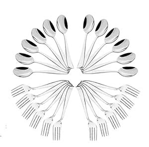 Kanshita's Rasoiware 24-Piece Stainless Steel Dessert Cutlery Set | 12 ...