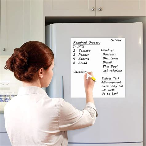 Eduway Magnetic Dry Erase White Board Sheet 9x12 inch with Marker Pen ...