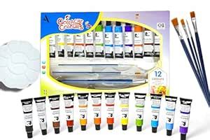 ArtRight Gouache Paint Set of 12 x 12ml Tubes - Artist Quality - 12 ...