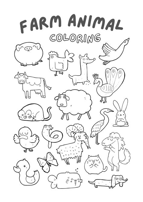 Domestic Animals Coloring Pages 20 Farm Animal Coloring Pages (Free